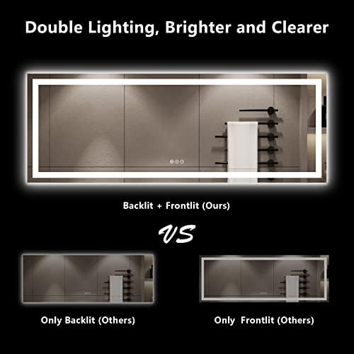 96x36 LED Bathroom Mirror with Lights, Lighted Vanity Mirror - Image 4