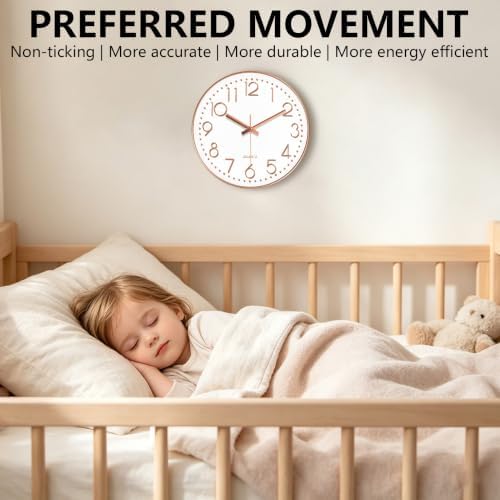 Modern Silent Wall Clock, 14 Inch Wall Clocks Battery Operated - Image 4