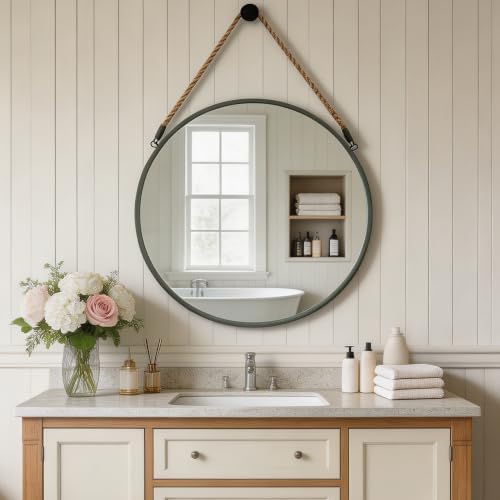 POZINO 20" Round Wall Mirror by POZINOmirrorforyourownhomelivingspace