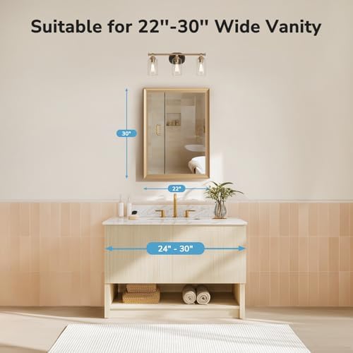 Gold Bathroom Mirror 22x30 Inch, Rectangle Vanity Mirror - Image 6