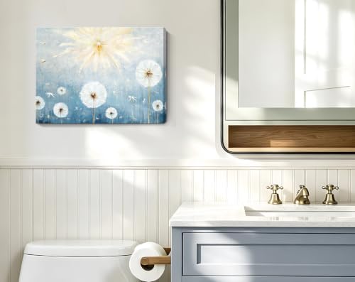 Nicetop Small Blue Dandelion Artwork Canvas Wall Art - Image 3