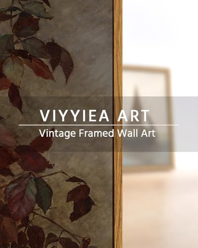 VIYYIEA Vintage Floral Large Framed Wall Art, Rose Bouquet Flower Paintings - Image 4