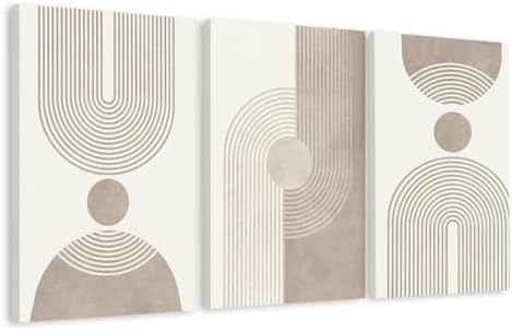 EJPFOGV Triptych Abstract Geometric Wrapped Canvas Wall Art 20x30 inches x3 by FramedCanvasWallArt
