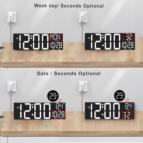 JALL 30" Extra Large Digital Wall Clock, Giant LED Display - Image 5
