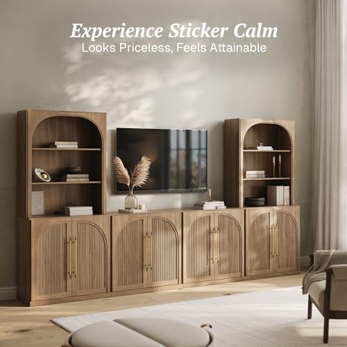 BELLEZE Jagger 130" Wall Unit 6-Piece Modular TV Stand - Image 4