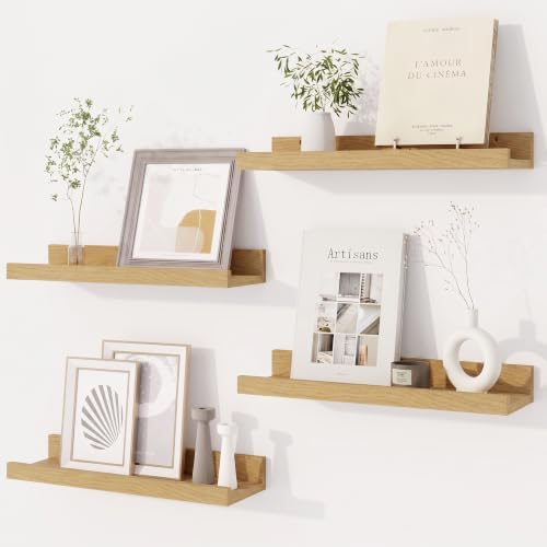 Dreamland Picture Ledge Shelf for Wall, Floating Shelves Set of 4, 16 inch Long by Dreamland