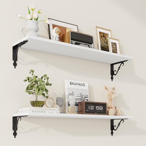 RICHFOCUS Floating Shelves for Wall Decor, 31.5W x 8D Shelves Set of 2 by RICHFOCUS