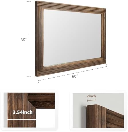 YOSHOOT Hand-Made Wooden Spliced Wall Mirror - Image 4