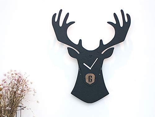 Stephanie Imports Modern Minimalist Reindeer Dark Wall Clock by StephanieImports