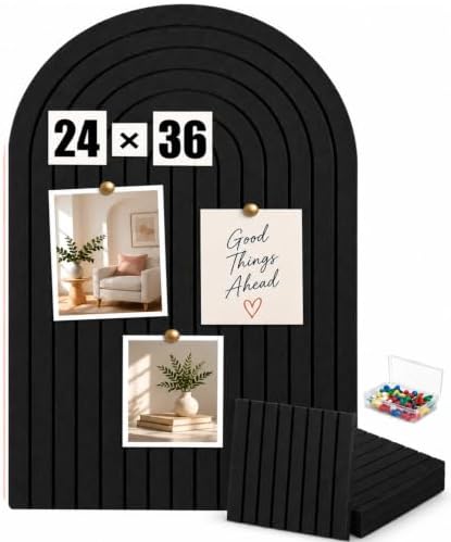 Large Arched Felt Bulletin Board, Sized 36" x 24" by Unknown