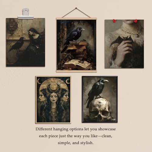 XYHYRA Vintage Gothic Wall Art Set of 6, Dark Academia Witchy Posters, - Image 4