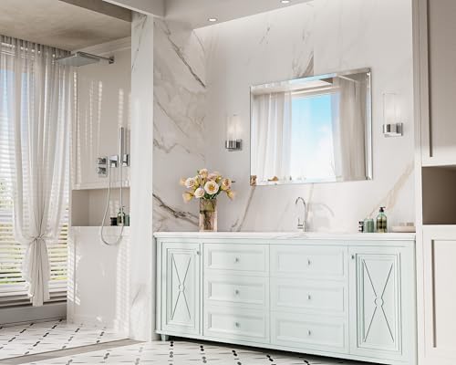 Keonjinn 40 x 30 Inch Frameless Bathroom Mirror - Image 2