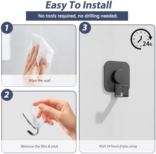 Aikzik 4 Pack Large Heavy Duty Wall Hooks - 26lb Max - Image 6