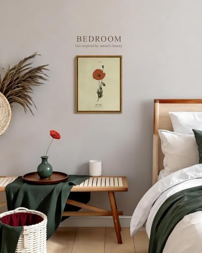 VIYYIEA Framed Wall Art Decor for Living Room, Flower Red Poppy, 8x10 Inch - Image 5