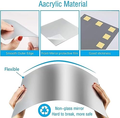 16" x 12" x 4Pcs Acrylic Mirror Sheets, Decorative Wall Mirrors - Image 3