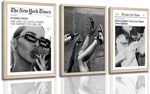 Trendy The New York Times Wall Art 16x24 in Wood Framed Black and White Elegant by Unknown