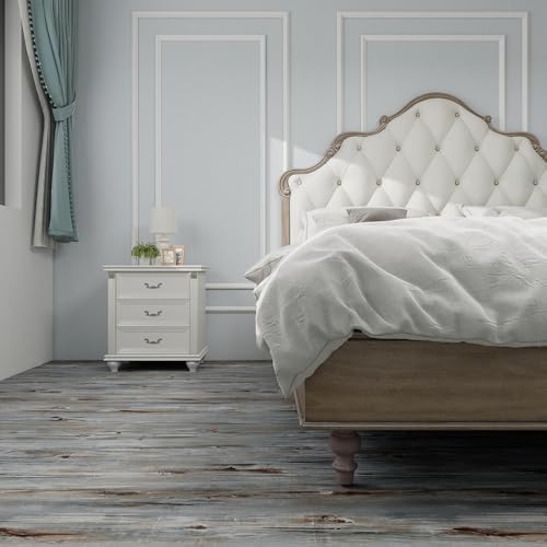 Wood Grain Peel and Stick Floor Tiles, 11.8" W × 118" L, Tide‑Washed - Image 2
