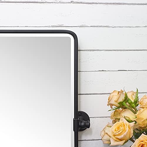 TEHOME Horizontal Pivot Mirror Black Tilt Mirror - Image 4
