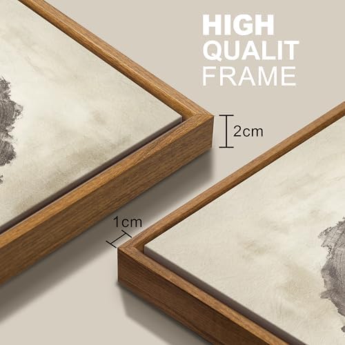 3Pcs Neutral Tree Ring Framed Canvas Wall Art Beige Gray Paintings 12"x16" - Image 6