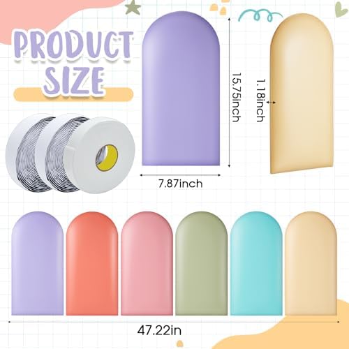 Jetec 6 Pcs Kids Wall Padding Panels, 1.18 Inch Thick Foam Wall Protector - Image 2