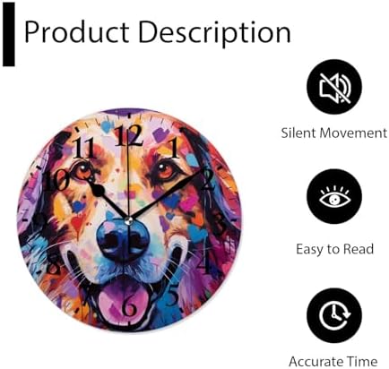 Round Analog Wall Clocks Non-Ticking Silent Clock Battery Operated Clcoks - Image 6