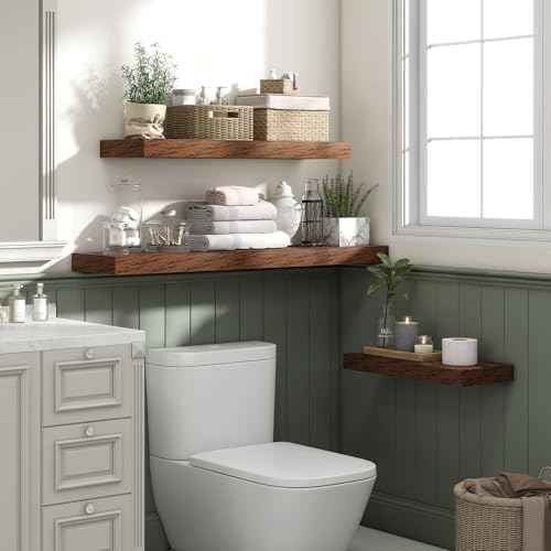 Heimlove Floating Shelves 55.1" W x 10.3" D Rustic Brown Set of 1 - Image 2