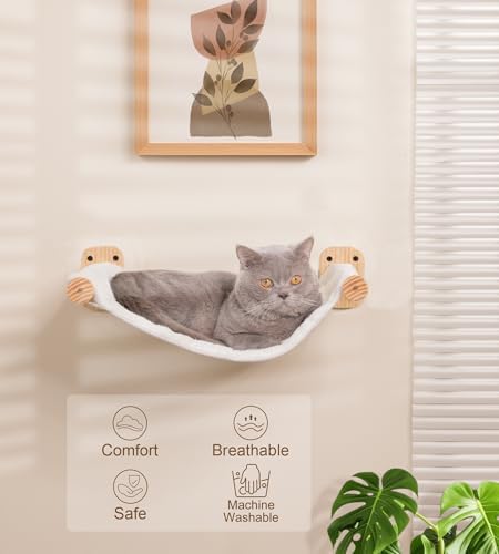 Cat Wall Hammock, Wall Mounted Reversible Plush-Canvas Bed - Image 5