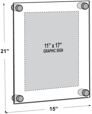 Azar Displays 105508-GLD Acrylic Floating Double Panel Wall Frame, Overall - Image 2