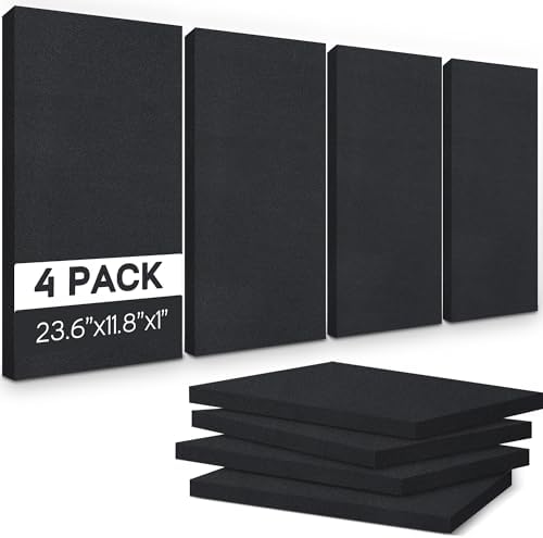 BUBOS 2-Pack Fabric Acoustic Panels 23.6x11.8x1", Self-Adhesive Sound Panel by BUBOS