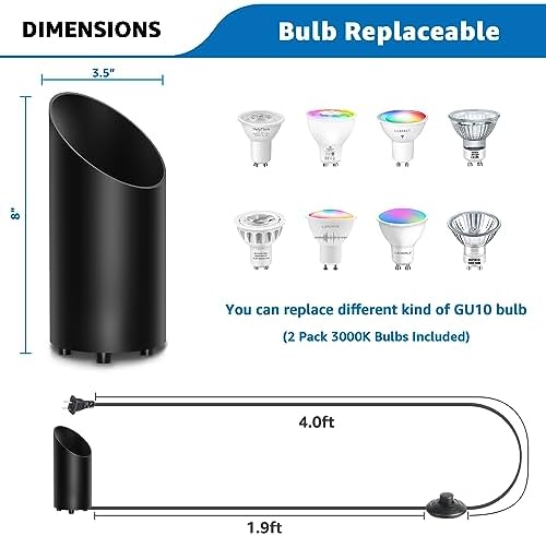 SUNVIE 2 Pack Up Lights Indoor Floor Can Light Uplighting Indoor Spotlight - Image 7