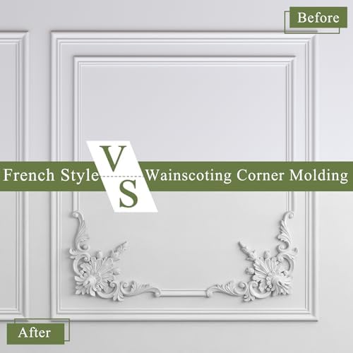 12pcs Corner Wall Molding, Wainscoting Floral Molding - Image 5