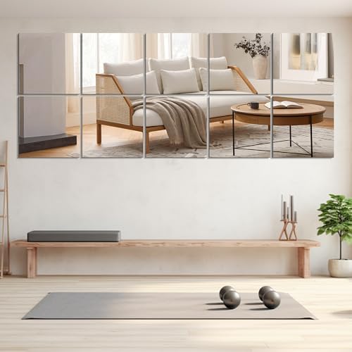 Vlush Sticky Mirror Tiles Fitness Full Length Mirror 11＂x11＂10 Pieces - Image 3
