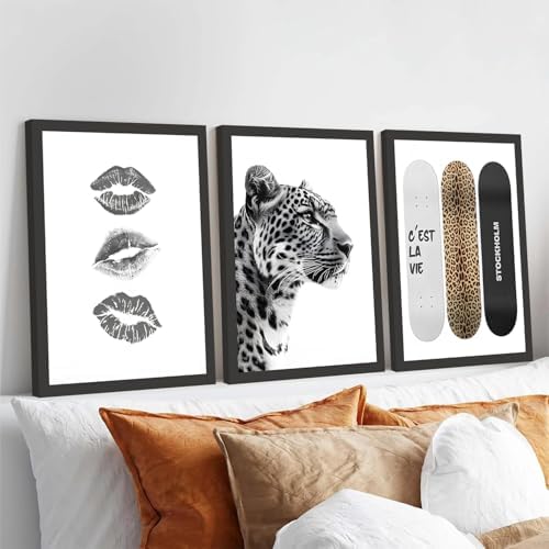 3 Piece Framed Stockholm Style Wall Art, Trendy Preppy Aesthetic Room Decor - Image 2