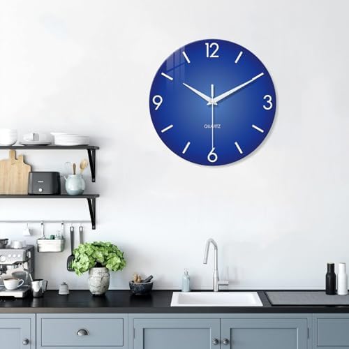 XFM Modern Blue Wall Clock 16 Inch Big Minimalist - Image 6