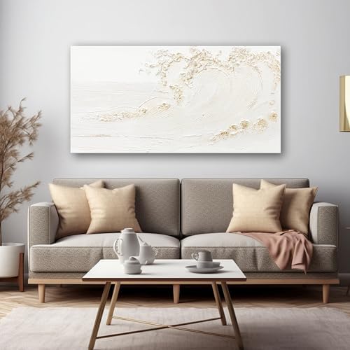 Canvas Wall Art Decor White Wall Art Silent Waves - Image 2
