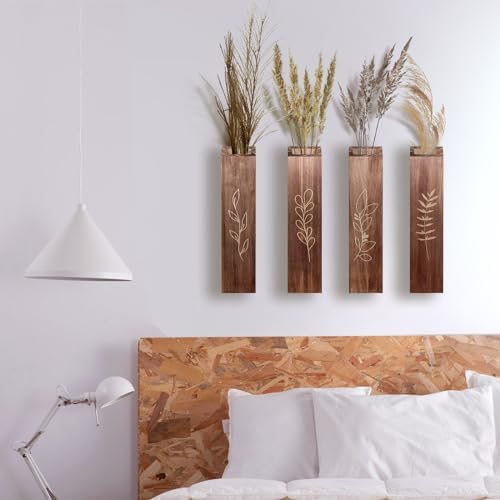 Wooden Wall Vase Planter Set of 4 - Image 4