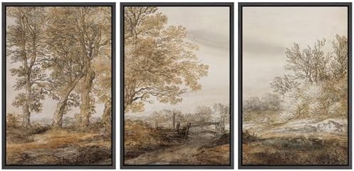 MUDECOR Framed Canvas Print Wall Art Pastoral Elegance Golden Age Landscape by MUDECOR