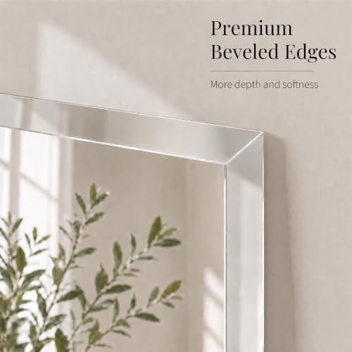 24"x36" Frameless Beveled Rectangular Bathroom Mirror - Image 5