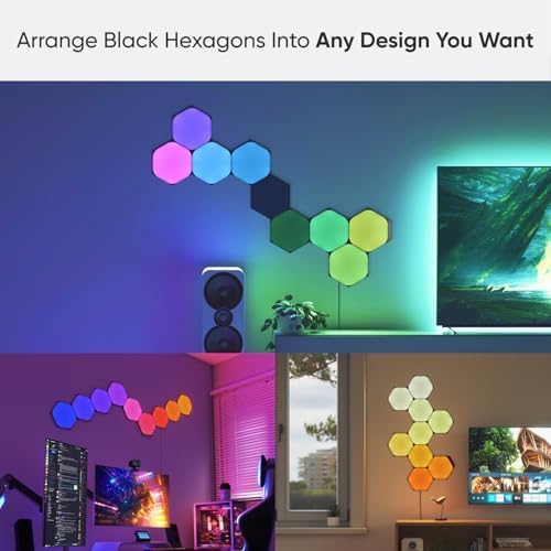 Nanoleaf Shapes Hexagon Lights, Smart RGBW LED Wall Light Panels - Image 2