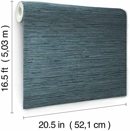 RoomMates RMK11314WP Blue Faux Grasscloth Non-Textured Peel and Stick Wallpaper - Image 6
