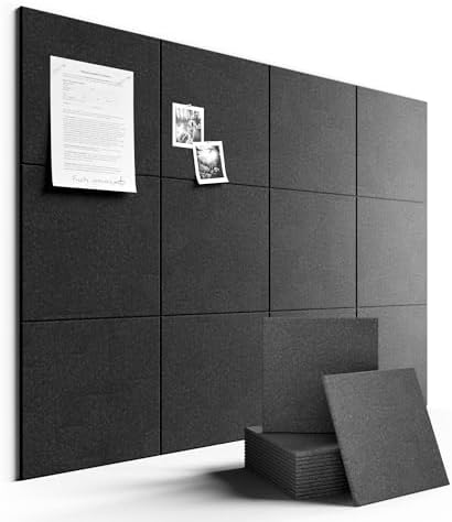 Fluxynara Felt Bulletin Board & Cork Board Alternative, Charcoal Gray by FLUXYNARA