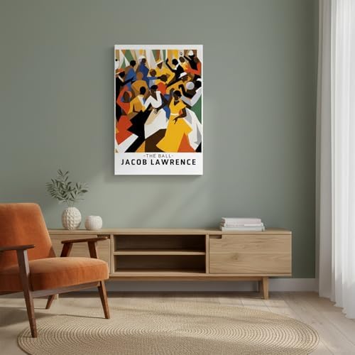 Black People Canvas Wall Art Afro Art Colorful Party Poster 16x24 IN Framed - Image 2