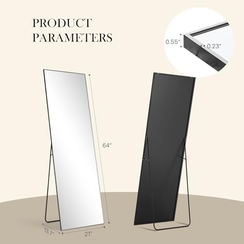 NEWBULIG 64"x21" Full Length Mirror, Full Body Floor Mirror - Image 2