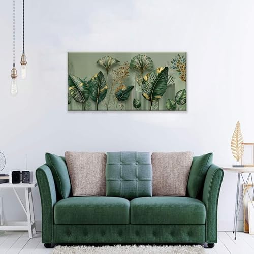 Tropical Green Leaf Accent Canvas Wall Art Decor - Image 5
