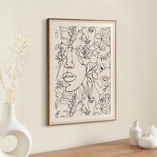 ASTRDECOR Abstract Framed Wall Art, Minimalist Boho Art Prints Women Portrait - Image 5