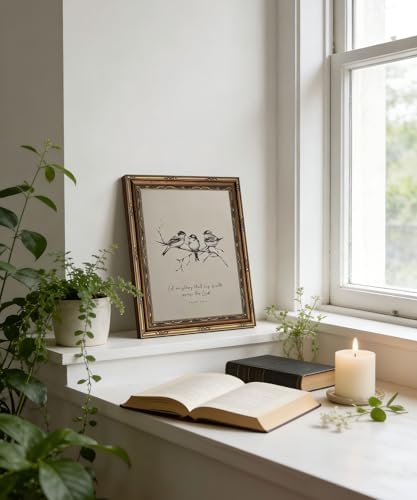 Gold Framed Wall Art Vintage Christian Bible Verse Wall Art Neutral Farmhouse - Image 4