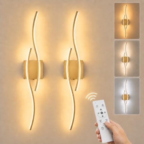 Battery Operated Wall Sconces Set of 2, Rechargeable Wireless Wall Lights by Unknown