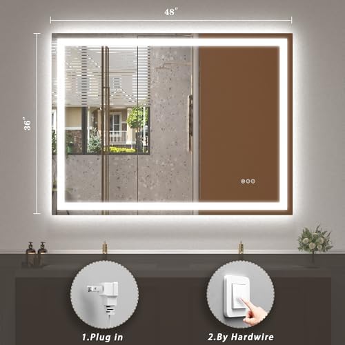 48x36 LED Lighted Bathroom Mirror - Image 6