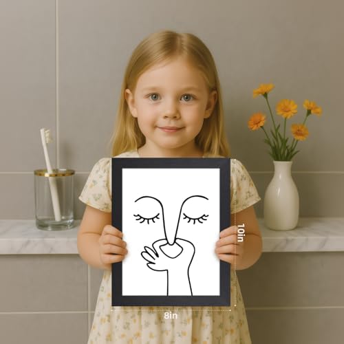 Cyebmo Funny Bathroom Wall Art, Minimalist Black and White Bathroom Picture - Image 5