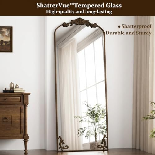21"x 64" Arched Full Length Mirror, Freestanding Floor Mirror - Image 7